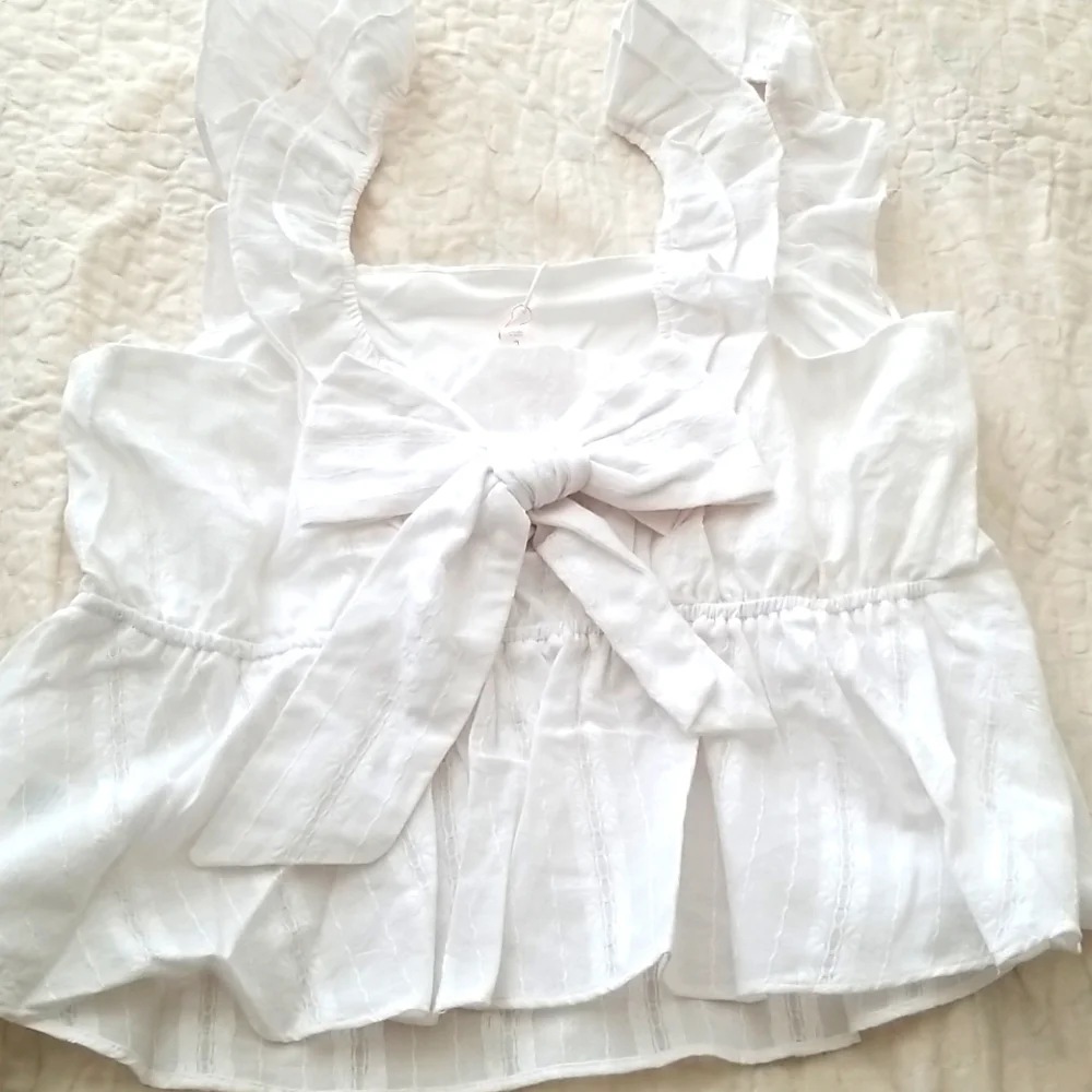 DONATED LC Lauren Conrad Ruffle Peplum Tank NWT DONATING 3/19 - Picture 2 of 6
